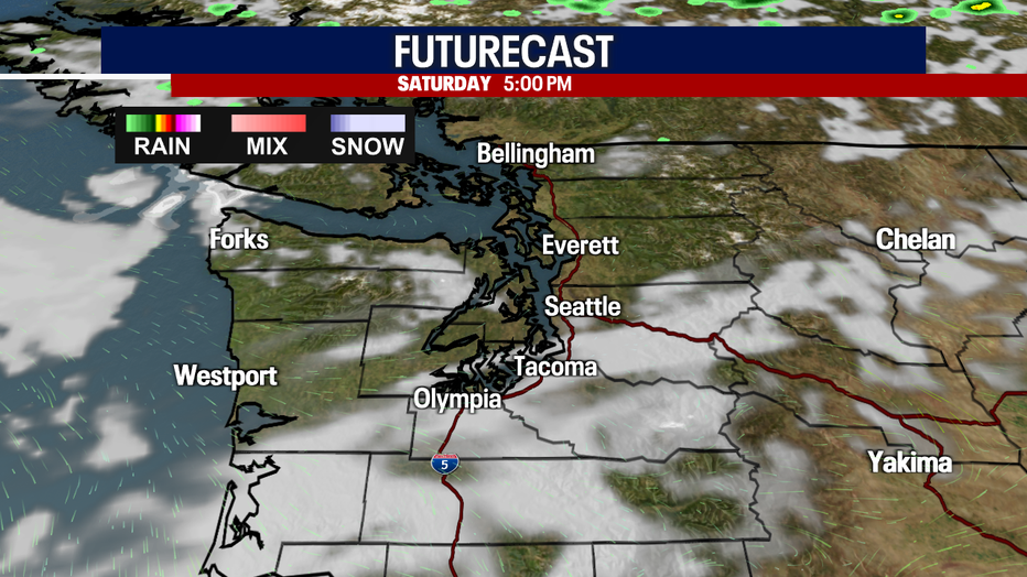 People in Seattle can expect dry weather with a mixture of sunshine and clouds on Saturday.