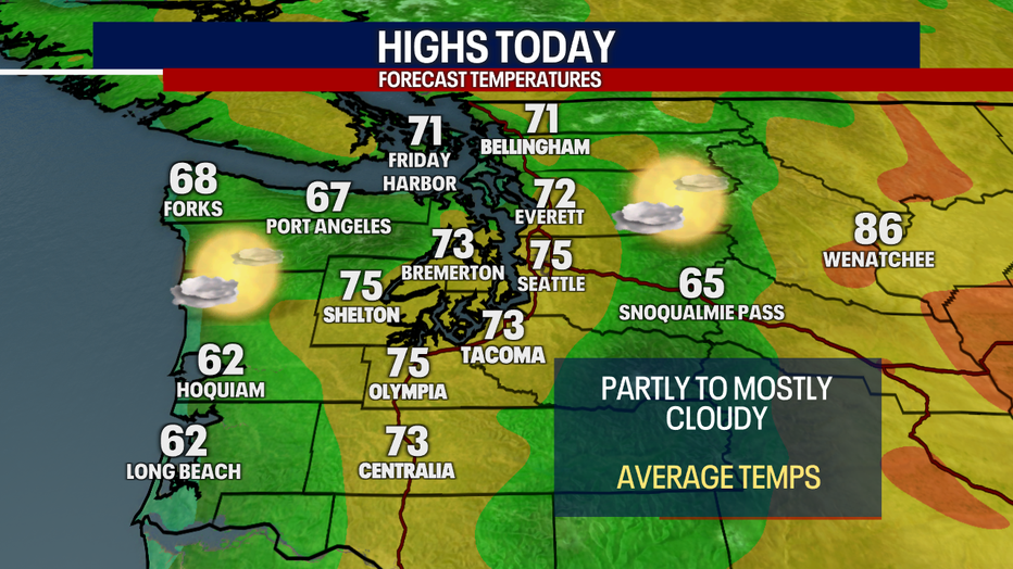 Mild and pleasant weather is in store for Seattle on the Fourth.