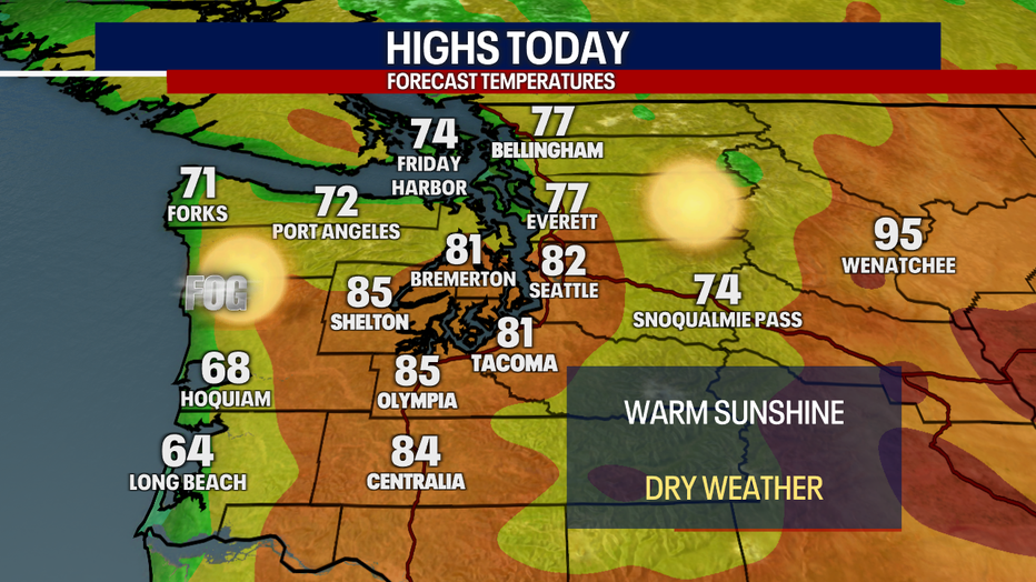 Shower-free weather is expected in Seattle on Friday.