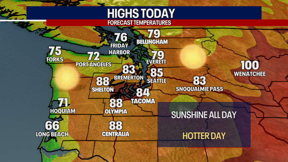 80 degrees The weather continues in Seattle on Tuesday.