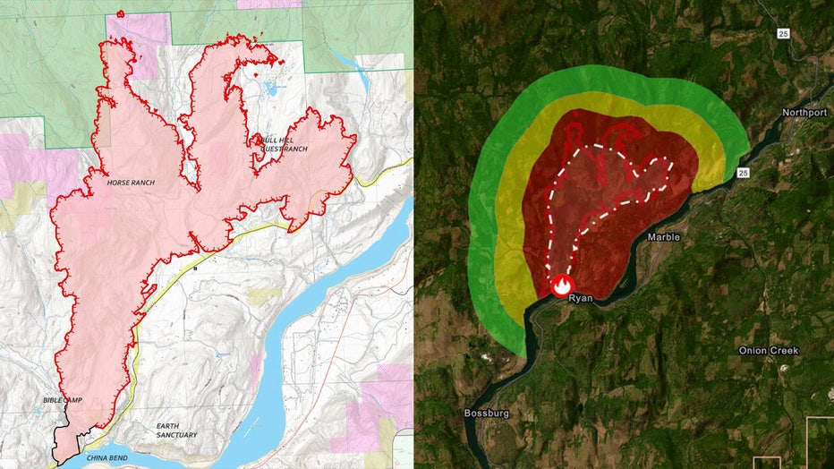 The Hope Fire, burning in Stevens County, surpassed 7,000 acres on Monday, and dry, gusty winds in the forecast threaten to drive further growth. By the Numbers: The wildfire was first reported on Tuesday, July 8, and is burning about 15 miles north of Kettle Falls and five miles southwest of Northport, Washington. As of Monday, the fire has reached 7,117 acres and is 8% contained. There are currently 867 firefighting personnel working on this fire. What they’re saying: