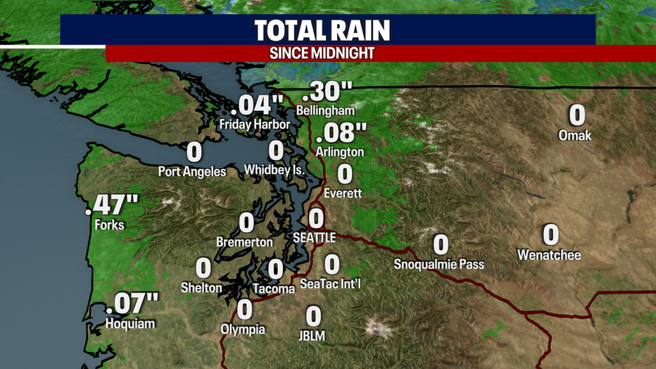 Since Midnight Rainfall Totals