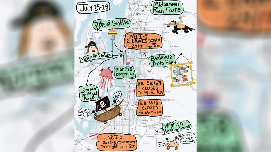 The Washington State Department of Transportation (WSDOT) is urging drivers to prepare for a busy weekend, with multiple major events and construction projects expected to cause significant traffic delays.
WSDOT released its famous