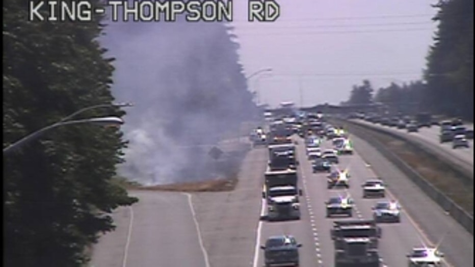 brush fire along I-5 near Arlington