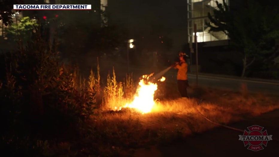 Tacoma Fire putting out fireworks fires