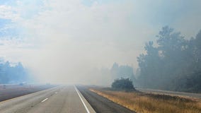 Driver with flat sparked multiple fires along WA's I-90 causing closure