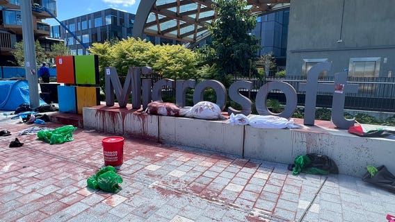 Protest at Microsoft campus leads to 18 arrests