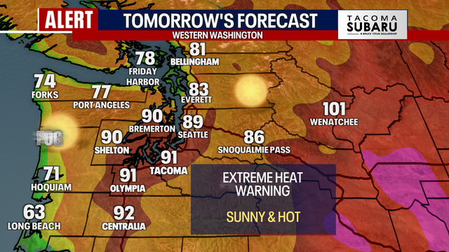 Seattle weather: Last day of Extreme Heat Warning Tuesday