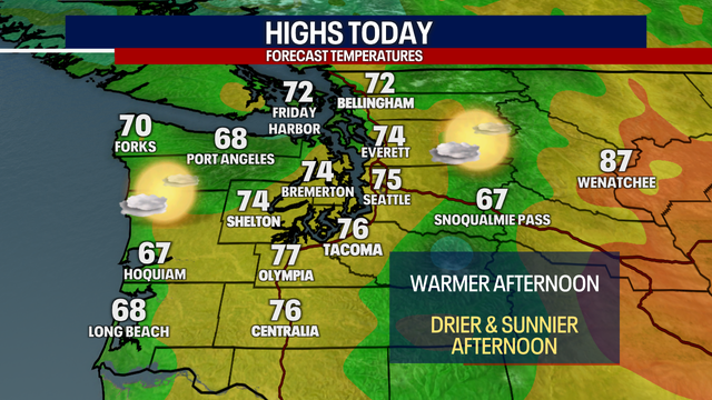 Seattle weather: Partly cloudy and comfortable