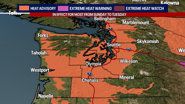 Seattle weather: Hot days, warm nights through Tuesday