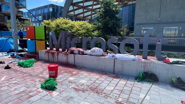 Protest at Microsoft campus leads to 18 arrests