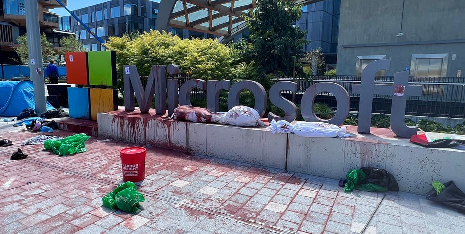 Protest at Microsoft campus leads to 18 arrests