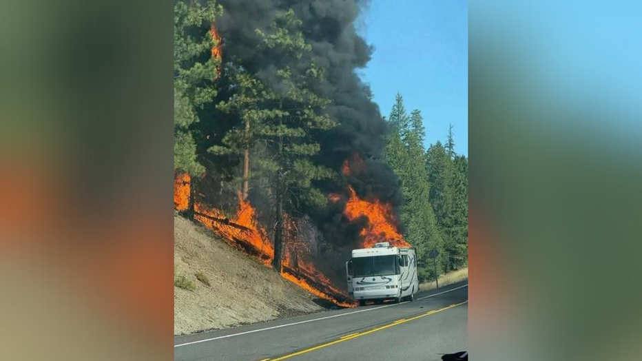 SR 97 Blewett Pass fire