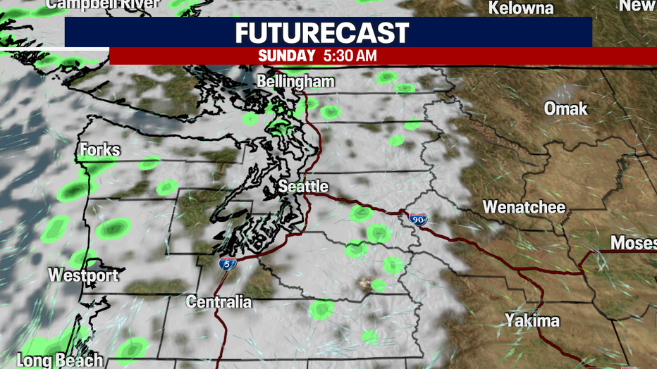 A mix of clouds and sun with drier skies on Sunday.