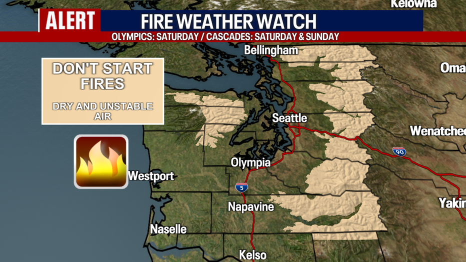 Hot, dry and unstable air will increase the threat of fires.