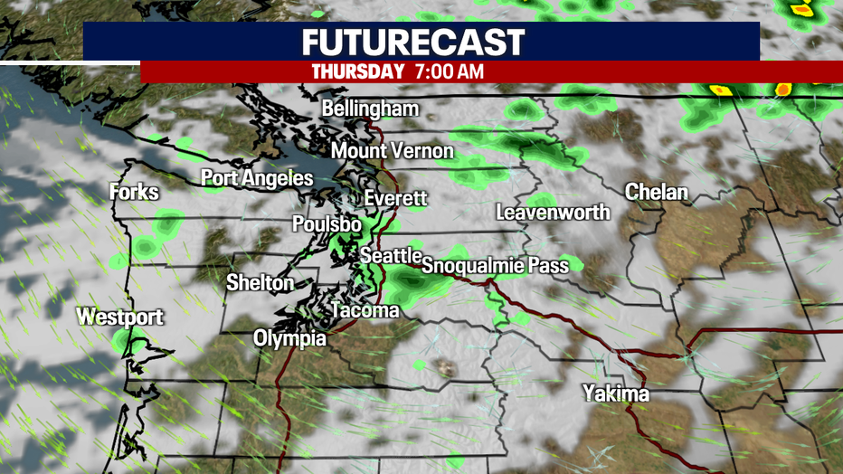 Morning clouds and showers