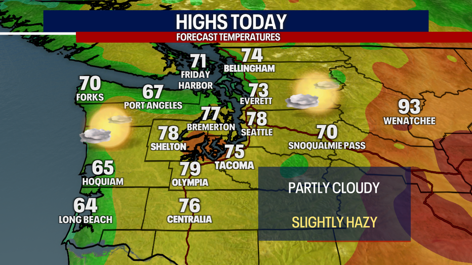 Warm, mild and dry weather is predicted in Seattle on Saturday.