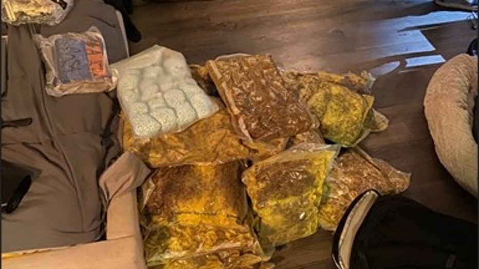 seized drugs in bags on a table