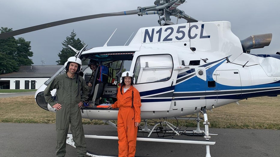 Researchers from the USGS Cascades Volcano Observatory say earthquakes near a volcano could be related to several possibilities, and identifying the cause helps scientists prepare for potential hazards. To find out what caused that swarm of quakes, a team of USGS gas specialists partnered with the National Park Service for a helicopter flight over the volcano’s summit earlier this summer. Equipped with sensitive gas detection equipment, they took measurements near small steam vents – called funaroles – located in the east and west summit craters. 