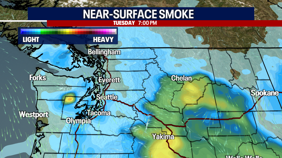 Air quality is dropping to a "moderate" to "unhealthy for sensitive groups" levels around the greater Seattle area.
