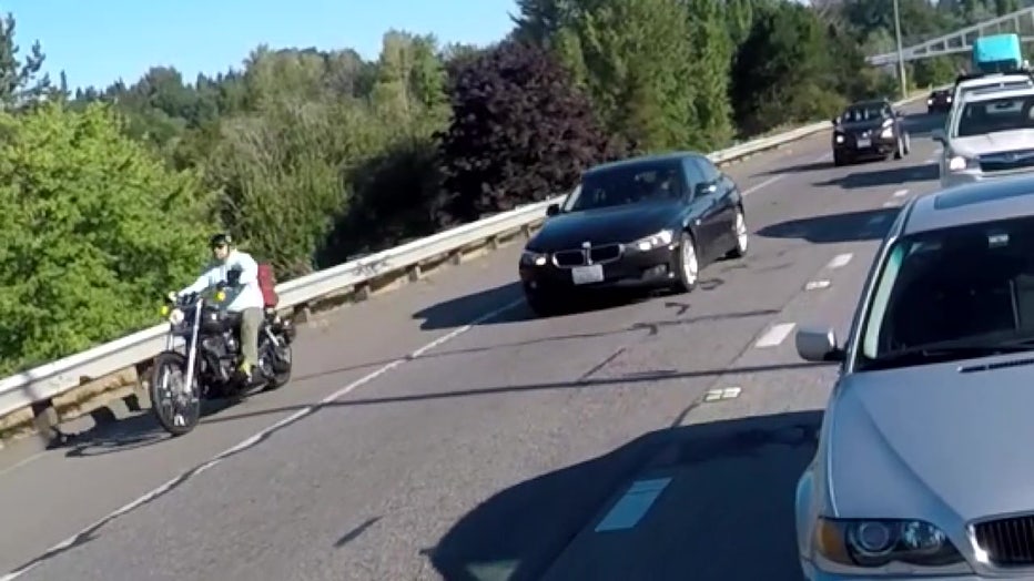 Lane splitting motorcycle