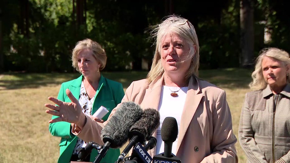 King County Council member Claudia Balducci, Kent Mayor Dana Ralph and former King County Sheriff Sue Rahr