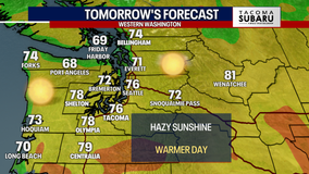 Seattle weather: Warm and hazy Tuesday, highs in the mid 70s