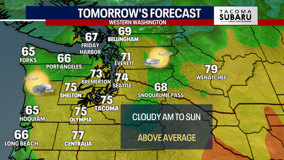 Seattle weather: Morning clouds to sunshine Saturday, nice fall weekend
