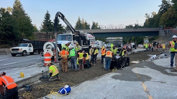 Weekend I-405 lane restrictions in effect in Bellevue, WA