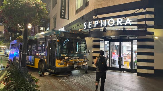 Downtown Seattle Sephora store damaged after bus crash