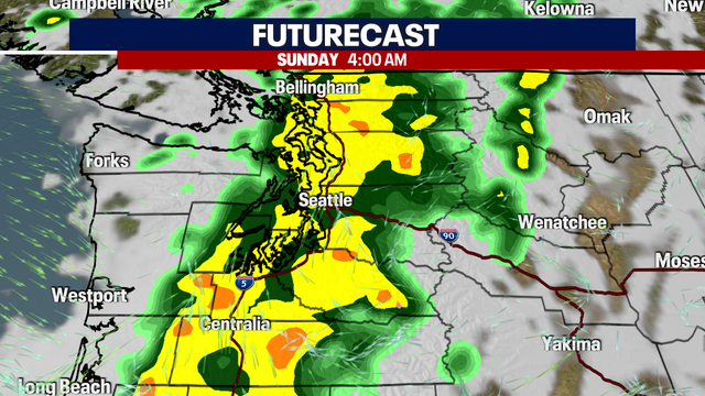 Seattle weather: Sunday Morning Rain & Cooler