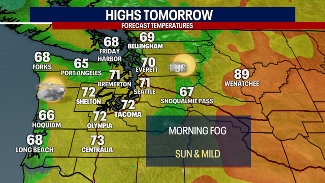 Seattle weather: Another round of clouds to start Friday, afternoon clearing