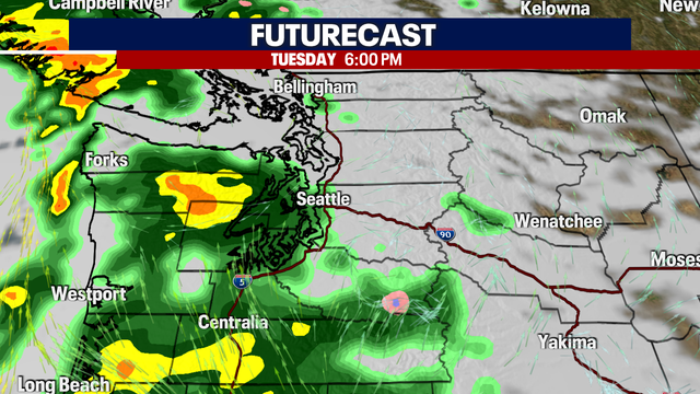 Seattle weather: Wet and breezy Tuesday night