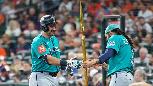 Crawford grand slam, Raleigh's 58th blast lead Seattle Mariners to 7-3 win in sweep of Astros