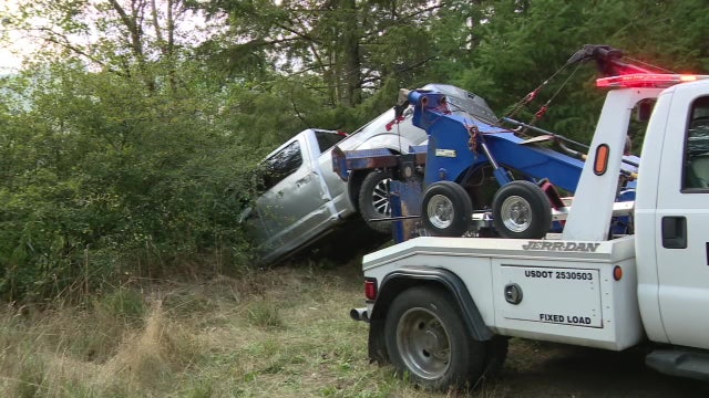 2 stolen cars found 200 feet down embankment in Pierce County, WA