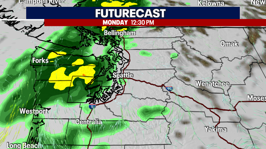 Increasing clouds Sunday with late night showers.
