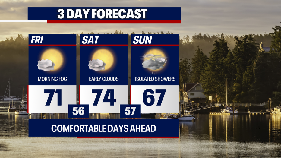 Slightly damp weather could be back in action in the Seattle area on Sunday.
