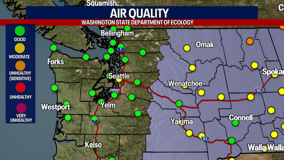 Air quality alert remains in effect east of the Cascades. 