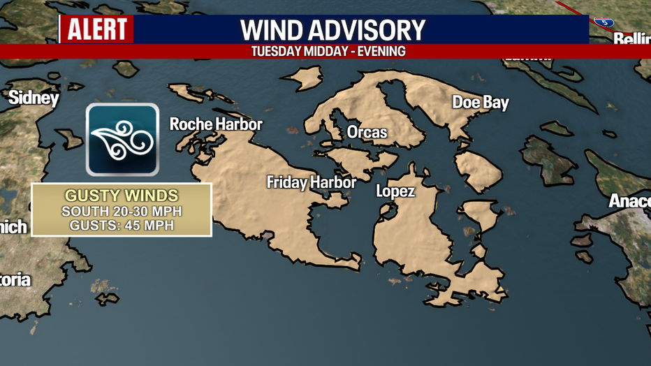 Wind advisory issues for the islands.