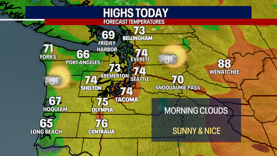 Warm and sunny weather is on tap for Seattle on Saturday.