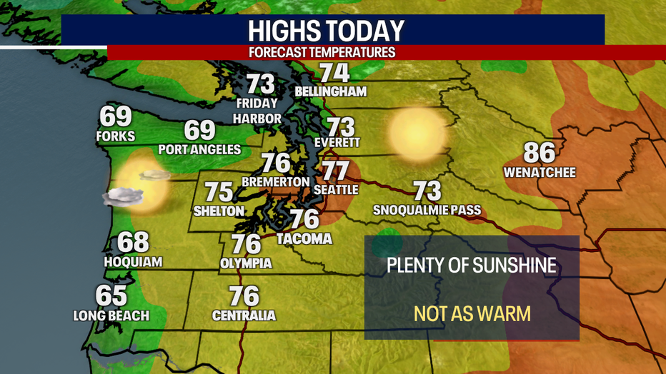 People in Seattle can look forward to warm, sunny and dry weather on Wednesday.