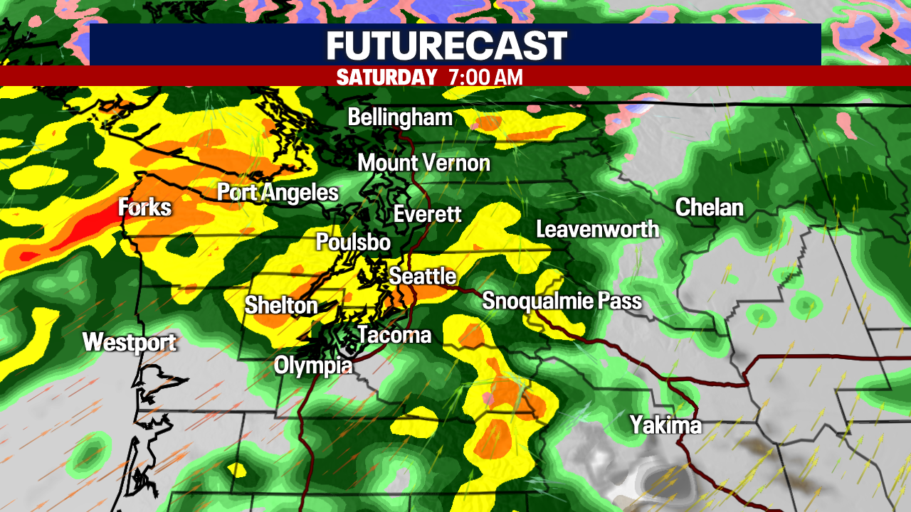 Seattle weather: Gusty winds and heavy morning rain Saturday