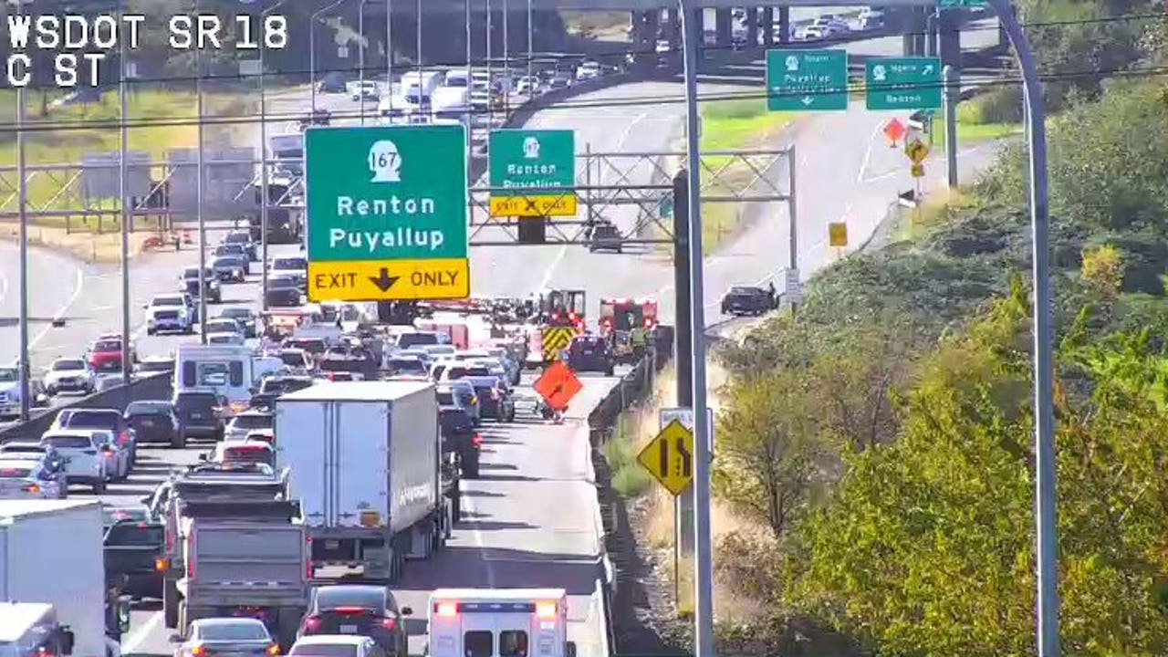 Crash causes delays on WB State Route 18 at SR 167 ramp | FOX 13