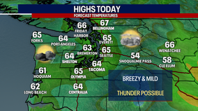 Seattle weather: Rain, breezy winds, thunderstorms on Wednesday