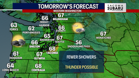 Seattle weather: Few showers Thursday, sunbreaks and chance of thunderstorms