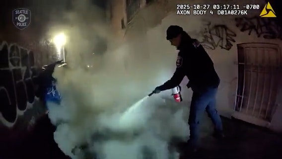 VIDEO: Seattle police officers rescue man on fire