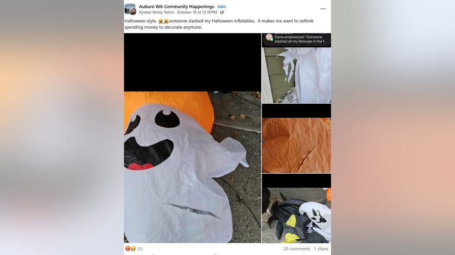 destroyed halloween inflatables
