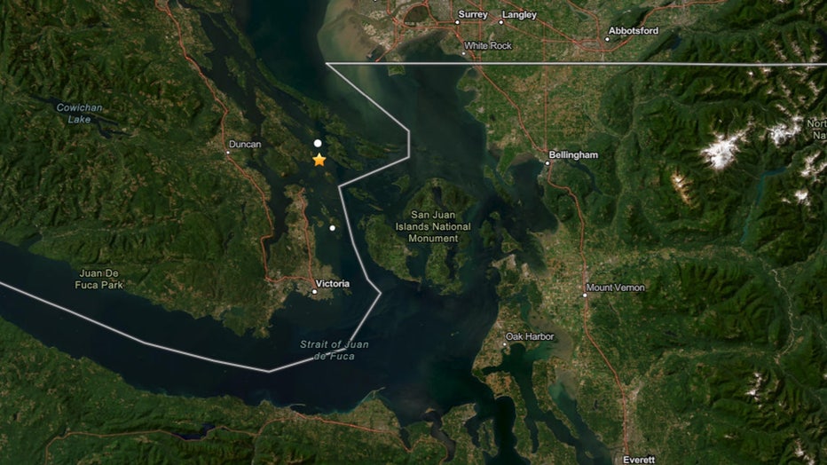 A 2.9-magnitude earthquake struck near Washington's San Juan Islands Tuesday morning. According to the United States Geological Survey (USGS), the quake struck at 5:30 a.m. PDT about 6.8 miles northeast of North Saanich, British Columbia. This area is north of Victoria, B.C. and northwest of the San Juan Islands. So far, 82 people have reported feeling the earthquake to the USGS. Anyone who felt the quake is encouraged to report it on the USGS website. There were no reports of damage or injuries. While many variables are involved, geologists say damage typically does not occur unless an earthquake's magnitude exceeds 4 or 5.