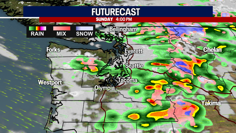 Be prepared for gusty and gray weather in Seattle on Sunday.