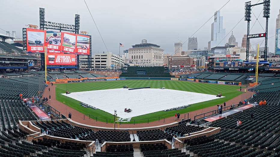 comerica park rain photo